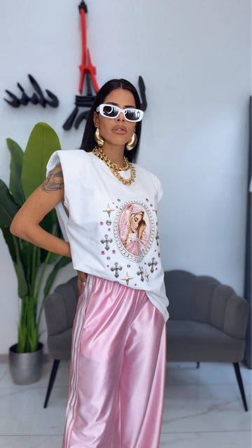T-Shirt “Icon Chic” con Spalline