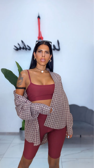 Top Basic Elasticizzato - Bordeaux