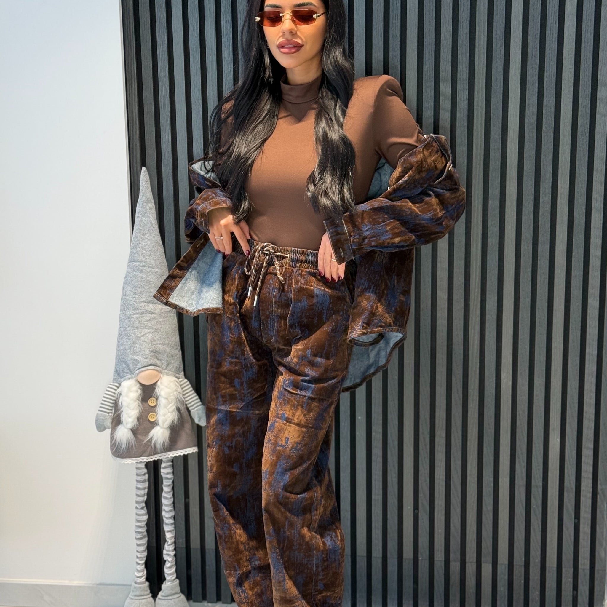 Body Lycra con Spallina marrone