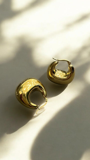 Orecchini Bombato Rettangolare