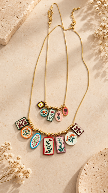 Collana Doppio Filo Charms Floreali