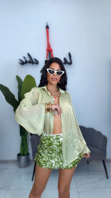 Camicia Velata Glow - Verde
