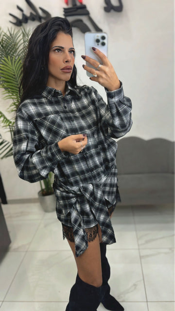 Camicia Nodo Ale Bianca e Nera