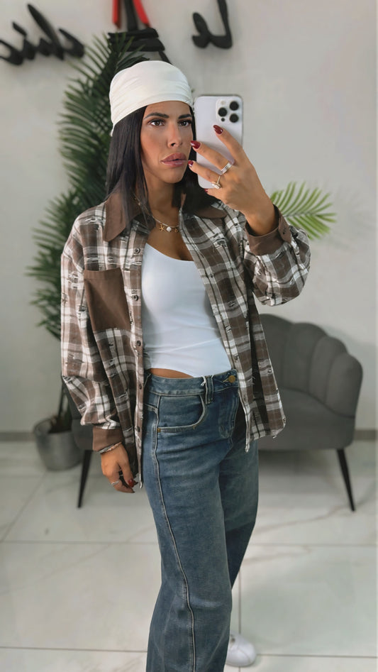 Camicia Scozzese Marrone