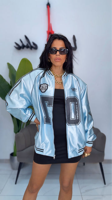 Bomber Satin - Azzurro