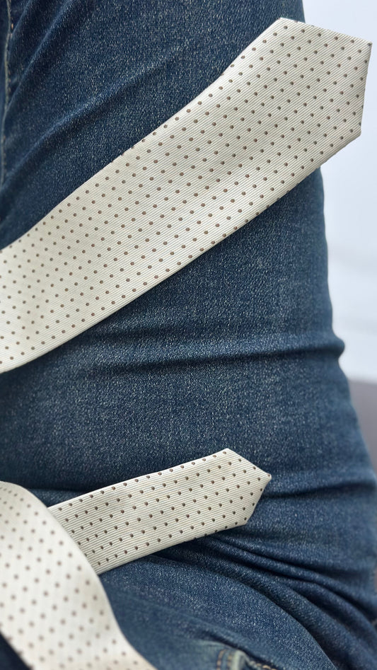 Cravatta Beige Pois