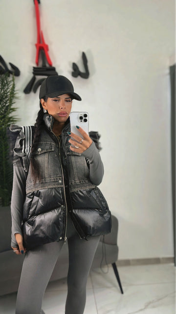 Bomber Smanicato Nero