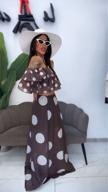 Coordinato Pois - Marrone