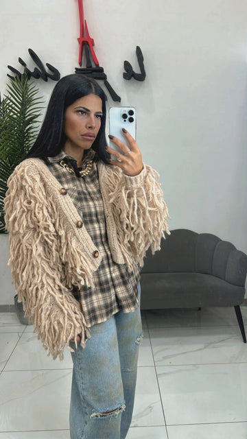 Camicia Quadri Beige