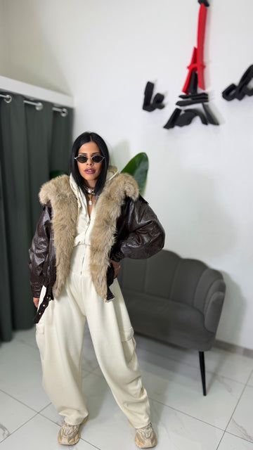 Bomber Ecopelle con Ecopelliccia
